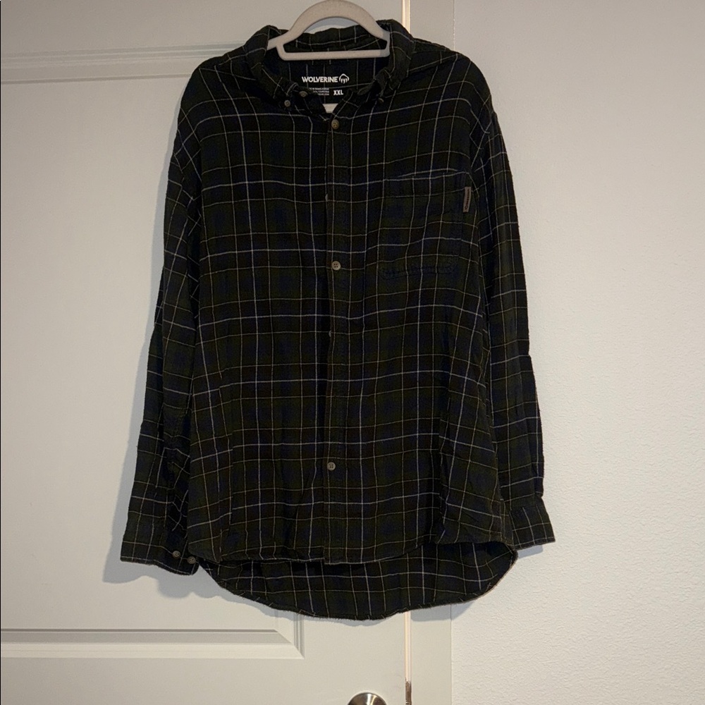 Woolrich Dark Plaid Button-Up Shirt